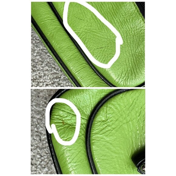 Sharif Studio Handbag Crossbody Clutch Conversion Wristlet Lime Green Colorblock - Picture 11 of 12